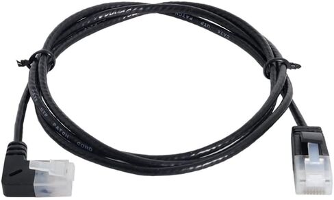 xiwai كابل إيثرنت Cat6 فائق النحافة RJ45 بزاوية إلى مستقيمة UTP كابل شبكة سلك تصحيح 90 درجة Cat6a LAN لأجهزة الكمبيوتر المحمول وجهاز التوجيه TV Box (1.0 متر) in Saudi Arabia