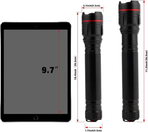 KunHe 2 Pack 3-Cell D Flashlight، مصباح يدوي كبير شديد التحمل مع 1000 لومن عالي، شعلة من سبائك الألومنيوم قابلة للتكبير، مثالية للطوارئ المنزلية والتخييم والمغامرات الخارجية in Kuwait