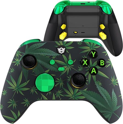 وحدة تحكم النخبة اللاسلكية HEXGAMING ADVANCE لأجهزة Xbox Series X & S، وXbox One، وWindows 7/8/10-4، مجاذيف خلفية قابلة لإعادة التعيين - مشغلات الشعر - أعواد الإبهام القابلة للتبديل - ملصق على الأعشاب الخضراء in Kuwait