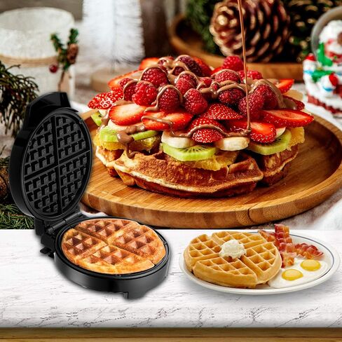 Lumme Waffle Maker Electric Waffle Maker Machine Waffle Iron for Individual Waffles, Paninis, Hash browns, other on the go Breakfast, Lunch, or Snack (Black) in Saudi Arabia