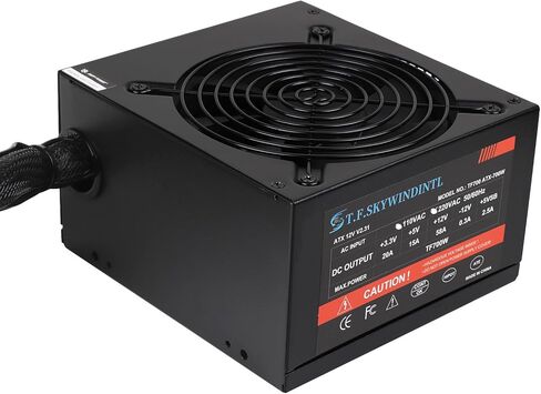 مصدر طاقة 700 واط ATX Gaming PC PSU Active PFC الجهد الكامل 110/220 فولت مصدر طاقة الكمبيوتر ذهبي مع واجهة طاقة رئيسية 20+4pin لخادم سطح المكتب in Kuwait