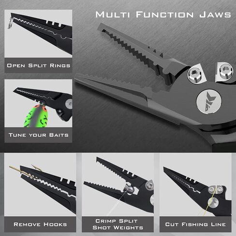 KastKing Fishing Pliers, Fish Lip Gripper or Fish Scale Combo Saltwater Resistant Fishing Tools, Fishing Gear with Rubber Handle, Lanyard, Line Cutter Hook Remover with Sheath, Ice Fishing Gift Men in Saudi Arabia