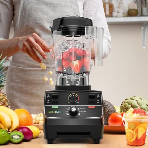 Biolomix Professional Smoothie Blender, Countertop Blender,Commercial Blender 2200W High Power with 68oz Pitcher, Smart Presets,blenders for kitchen for Ice, Soup,Frozen Dessert With 1 Juice Bottle in Kuwait