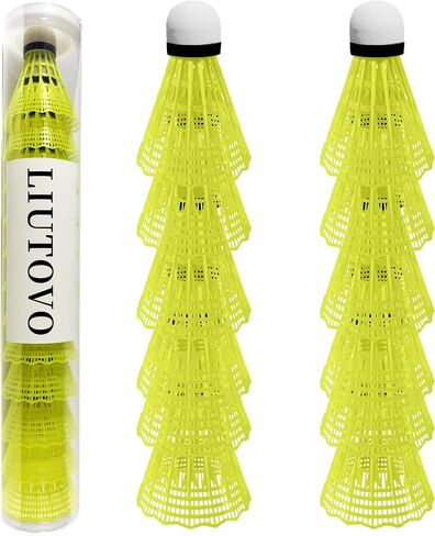 12 Pack Nylon Badminton Shuttlecocks Birdies Nylon Feather Shuttlecocks Badminton Birdies Great Stability ＆ Durability Indoor Outdoor Sports Hight Speed Training Badminton Balls（White） in Saudi Arabia