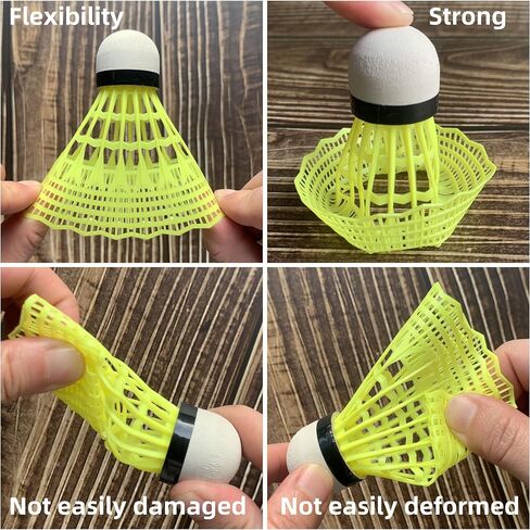 12 Pack Nylon Badminton Shuttlecocks Birdies Nylon Feather Shuttlecocks Badminton Birdies Great Stability ＆ Durability Indoor Outdoor Sports Hight Speed Training Badminton Balls（White） in Saudi Arabia