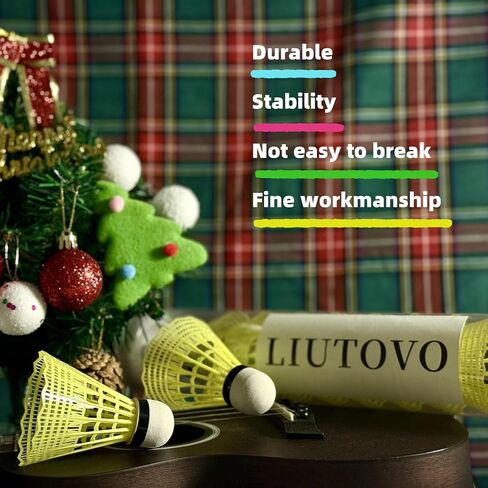 12 Pack Nylon Badminton Shuttlecocks Birdies Nylon Feather Shuttlecocks Badminton Birdies Great Stability ＆ Durability Indoor Outdoor Sports Hight Speed Training Badminton Balls（White） in Saudi Arabia