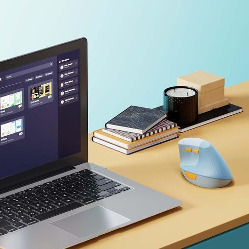 Unipows ماوس عمودي مريح، ماوس لاسلكي من النوع C قابل لإعادة الشحن مع محول USB ونوع C، ماوس صغير صامت لأجهزة الكمبيوتر المحمول والكمبيوتر المحمول وسطح المكتب وأجهزة الكمبيوتر الشخصية وأجهزة MacBook وجميع الأجهزة من النوع C in Kuwait