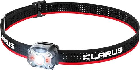 KLARUS HM3 670 Lumens Headlamp Main Light + Warning Red Light, 180°Adjustable Shoulder Lamp and Clip Light, Suitable for Camping, Fishing, Dog Walking, Home Use in Saudi Arabia