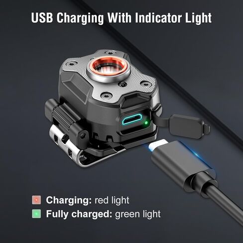 KLARUS HM3 670 Lumens Headlamp Main Light + Warning Red Light, 180°Adjustable Shoulder Lamp and Clip Light, Suitable for Camping, Fishing, Dog Walking, Home Use in Saudi Arabia