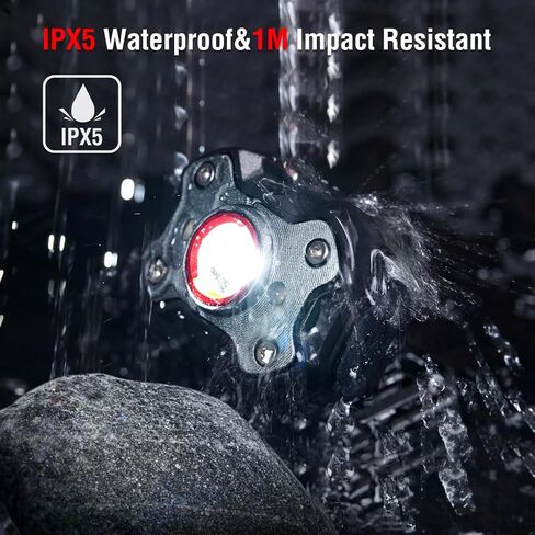KLARUS HM3 670 Lumens Headlamp Main Light + Warning Red Light, 180°Adjustable Shoulder Lamp and Clip Light, Suitable for Camping, Fishing, Dog Walking, Home Use in Saudi Arabia
