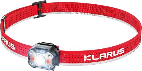 KLARUS HM3 670 Lumens Headlamp Main Light + Warning Red Light, 180°Adjustable Shoulder Lamp and Clip Light, Suitable for Camping, Fishing, Dog Walking, Home Use in Saudi Arabia