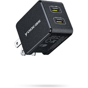 45W Super Fast Charger USB C,2 Ports Type C Wall Charger,Mini Foldable PD PPS Gan Charger Block for Galaxy S23 Ultra,Note 20,iPhone 15,iPad Pro,Laptop,MacBook Power Adapter,Steam Deck-Black