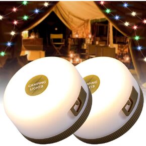 TRIROCKS Set of 2 LED Solar Camping Lantern Dimmable Rechargeable Lantern IPX3 Water-Resistant Portable Emergency Lights Outdoor Camping Lights for Camping Home Power Outage Hurricane Hiking (Green)