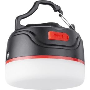 LED Camping Lantern with 5200mAh Rechargeable Battery, 5 Lighting Modes, Waterproof, Magnets & Hooks - Ultimate Camping Tent Light, Emergency Light for Hurricane Emergency, Outdoor Hiking and Car