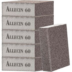 Sanding Sponge 80 Grit Washable and Reusable Sandpaper Block Wet Dry Sand Blocks for Wood Drywall Metal Crafts (Pack of 6 Pcs)