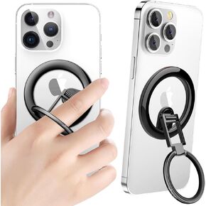 MINDSKY Mag-safe Ring Holder Magnetic Phone Grip for iPhone 12/13/14 Mini/Pro/Plus/Pro Max Magsafe Accessories (Gunblack)