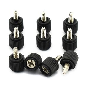 10pcs #6-32 Black Thumb Screws Nickle Plated Carbon Steel Philips PC Computer Case Fastener Thumb Screws