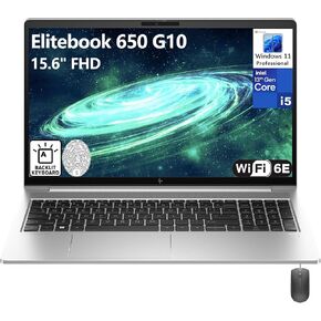 HP Elitebook 650 G10 15.6" FHD Business Laptop Computer, 13th Gen Intel 10-Core i5-1335U (Beat i7-1270P), 32GB DDR4 RAM, 1TB PCIe SSD, WiFi 6E, Bluetooth 5.3, Backlit KB, FR, Windows 11 Pro, AZ-XUT