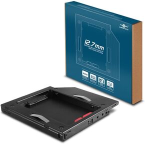 Vantec SSD/HDD Aluminum Caddy for 12.7mm ODD Laptop Drive Bay (MRK-HC127A-BK)