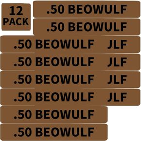 12 Pack Miaozhun .50 Beowulf Magazine Marking Bands 50 Beowulf Magazine Ammo Caliber Identification Bands (Coyote Brown-Black)
