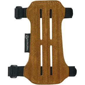 Arm Guard with 2-Strap Buckles Leather Suede for Shooting Adult Unisex