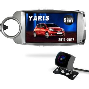 Car Stereo Radio for Toyota Yaris 2012 2013 2014 2015 2016 2017, 9inch HD IPS Touch Screen,Wireless CarPlay Andriod Auto Bluetooth WiFi GPS in Dash Navigation Radio 4-Core（2GB+32GB）