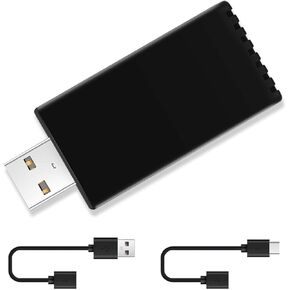 Wireless CarPlay Adapter, for Factory Wired CarPlay 2024 Upgrade, Newest and Fastest 5Ghz, Plug and Play, USB-C and USB-A Cables, Fast and Easy Use Dongle for Cars, Wired CarPlay Required in Kuwait