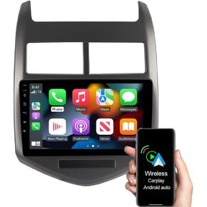 ASURE راديو ستيريو للسيارة مقاس 9 بوصة لسيارة شيفروليه تشيفي سونيك 2012-2016، 4Core 2G+32G Android وحدة ملاحة GPS مع Carplay اللاسلكي، Android Auto، مشغل فيديو الوسائط المتعددة بشاشة لمس عالية الدقة 1280x800 in Kuwait