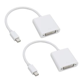 ECSiNG 2Pcs Mini DP to DVI-D Converter 20 Pin DisplayPort to to DVI Adapter 10.8Gbps 1Mbps Bidirectional Auxiliary Channel for Windows Ubuntu White