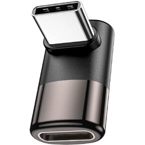 90 Degree Adapter, C Male to C Female USB C Extender Adapter Type-C Data Transmission PD100W fastcharging and 8K@60Hz Video Pass Through，for steam Deck Accessories and More Type C Devices