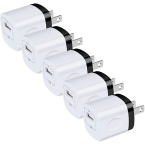 Wall Charger Cube, USB Plugs 10Pack, HOOTEK 1A/5V Single Port USB Charger Wall Plug Fast Charging Block Cube Box Adapter for iPhone 16/15/14/13/12 Pro Max/11/XS/XR/X/8 Plus,Samsung Galaxy,LG,HTC,Moto