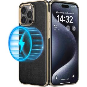 LOHASIC Leather Case for iPhone 15 ProMax Compatible with MagSafe New, Business Luxury Designer Men Cover Non-Slip Soft Flexible Magnetic Phone Cases 6.7inch 5G 2023, Blue