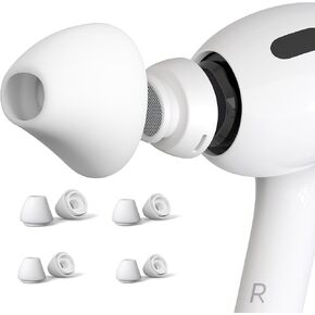 4 Pairs Ear Tips for AirPods Pro 1 & 2 [Relief Pain] [Fit in Case] Noise Cancellation Add Grip Sport Earbuds [US Patent Registered] (Small)