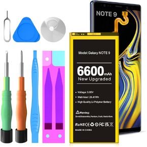 Note 9 Battery, New 6600mAh 3.85V EB-BN965ABU Li-Polymer Replacement Battery for Samsung Galaxy Note 9 SM-N9600 N960U N960F N960A N960T N960P with Repair Kit Tools