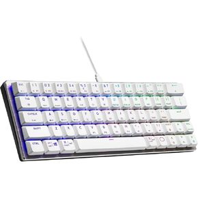 Cooler Master SK620 60% Silver/White Mechanical Low Profile Gaming Keyboard, Tactile Brown Switches, Customizable RGB, Ergonomic Design, USB-C Connectivity, Mac/Windows, QWERTY (SK-620-SKTM1-US)