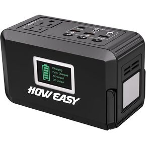 HOWEASY 120W Portable Power Bank, 88WH/24000mAh Portable Laptop Charger Battery Backup with 2 110V AC Socket/ 3 DC Ports/2 USB QC3.0/LED Light for CPAP Outdoor Camping Trip Hunting Emergency