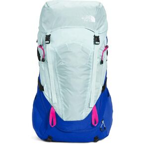 THE NORTH FACE Teen Terra 55 Backpacking Backpack, Skylight Blue/TNF Blue/Linaria Pink, One Size