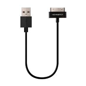 HomeSpot 30-pin Short Charger Cable [MFi Certified] for iPhone 4, iPhone 4S, iPad 1/2/3, iPod Touch, iPod Nano (Black, 8 inches 20 cm, 1-Pack)
