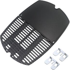6559 Grill Parts Cast Iron Grill Griddle for Weber Q200 Q220 Q240 Q260 Q2000 Q2200 Q2400 Series Gas Grills Accessories, Grill Cooking Griddle for Weber Q Griddle Replacement Parts