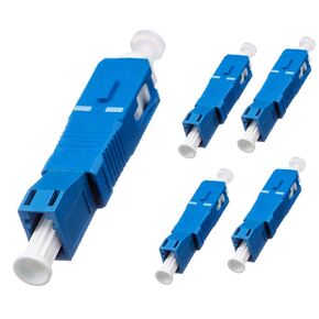 5-Pack Single Mode 9/125um SC/UPC Male to LC/UPC Female Hybrid Optical Fiber Adapter Connector