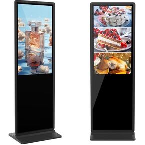 43 inch Indoor Digital Signage 2K Touchscreen IPS Floor Standing Digital Kiosks Interactive Displays with WiFi HDMI/USB Input Auto AD Player, Android OS Black