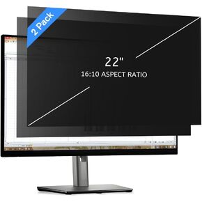 MOBDIK 2 Pack 22 Inch Removable Computer Privacy Screen Filter for 16:10 Widescreen Computer Monitor, Anti Glare, Anti Scratch, UV Blocking for 22 in Data Confidentiality Shield