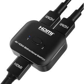 4K HDMI 2.0 Switch, Bi-Directional HDMI Switch Splitter 2 in 1 Out, Support 4K@60Hz 2K@120Hz for PS5,HDTV,Xbox,Fire Stick (4K60Hz)