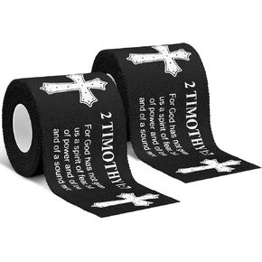 2 Pcs Christian Athletic Tape 2IN X 23FT Cotton Zinc Oxied Sport Tape Religious Bible Verse Wrist Tape for Sports Tennis Gymnastics Athlete First Aid Injury Wrap(White,Proverbs 3:5)