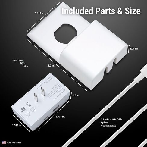 Charger Lock: Anti-Theft & Tug-Proof Phone Charger Lock System, Patented Slim Design for iPhone, Android, & More - Includes Locking Cover, Dual Fast Charger, and (USB-C to Light Cable, 6FT) in Saudi Arabia