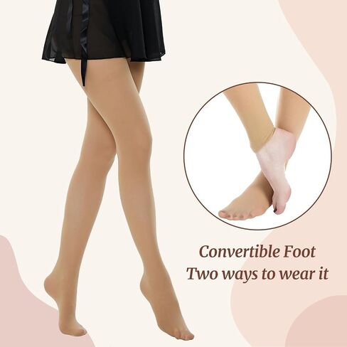 Yilanmy Dance Tights for Women Convertible Transition Ballet Tights Ultra Soft Opaque Pantyhose 3 Pairs in Kuwait
