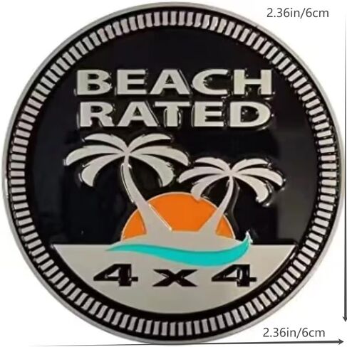 4 x 4 Metal Automotive Badge 3D Metal Emblems Round Emblem Decals Car Badge Decals Stickers Compatible with Jeep Wrangler Vehicles Trucks SUV (Beer Rated) in Saudi Arabia