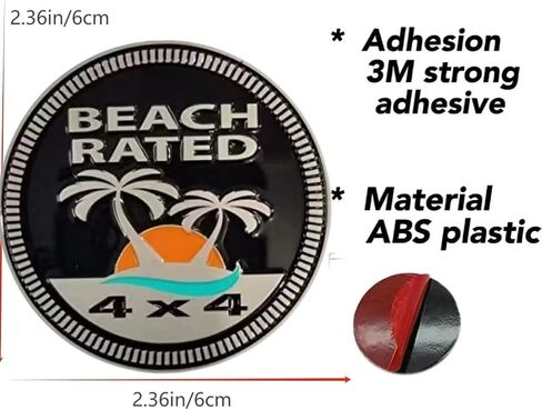 4 x 4 Metal Automotive Badge 3D Metal Emblems Round Emblem Decals Car Badge Decals Stickers Compatible with Jeep Wrangler Vehicles Trucks SUV (Beer Rated) in Saudi Arabia