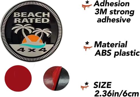 4 x 4 Metal Automotive Badge 3D Metal Emblems Round Emblem Decals Car Badge Decals Stickers Compatible with Jeep Wrangler Vehicles Trucks SUV (Beer Rated) in Saudi Arabia