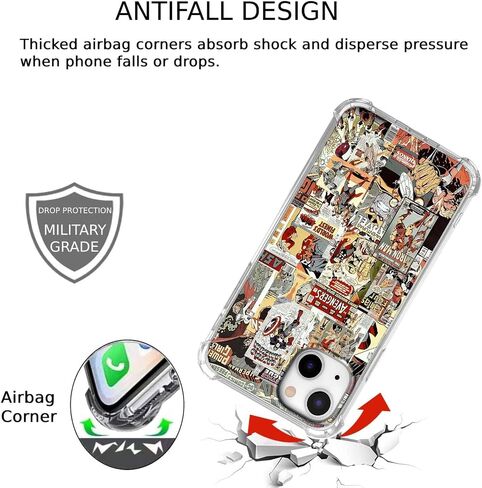 حافظة لهاتف iPhone 13 بتصميم بطاقة التارو، حافظة جمالية بنمط الفئران اللطيفة، غطاء حماية عصري ناعم من مادة TPU، مقاس 6.1 بوصات (الفئران، 13) in Kuwait
